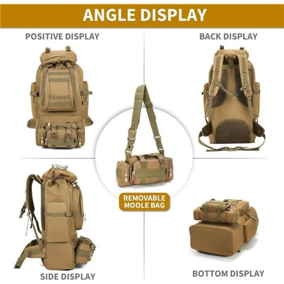 Military Tactical Backpack Detachable Molle Bag Large capacity Rucksack Camping main image 6